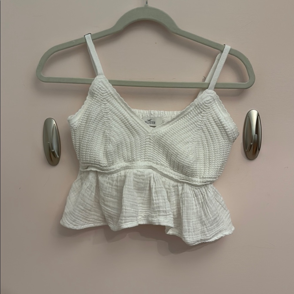 Hollister White Textured top